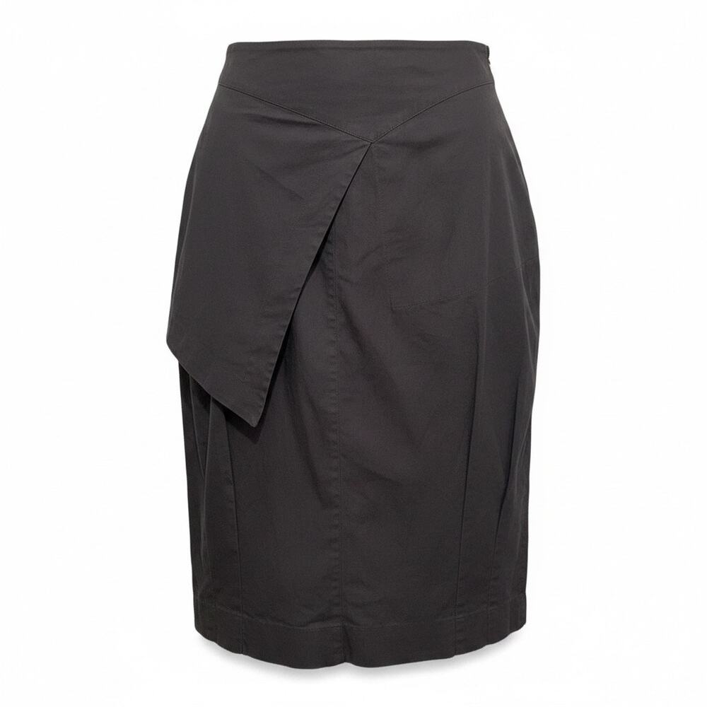 Prairie Underground Black Organic Cotton Midi Skirt Medium Avant Garde Lagenlook